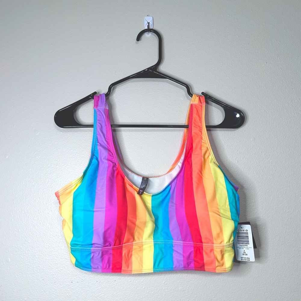 Torrid Bikini Top Size 2 (18/20) NWT New with Tags rainbow